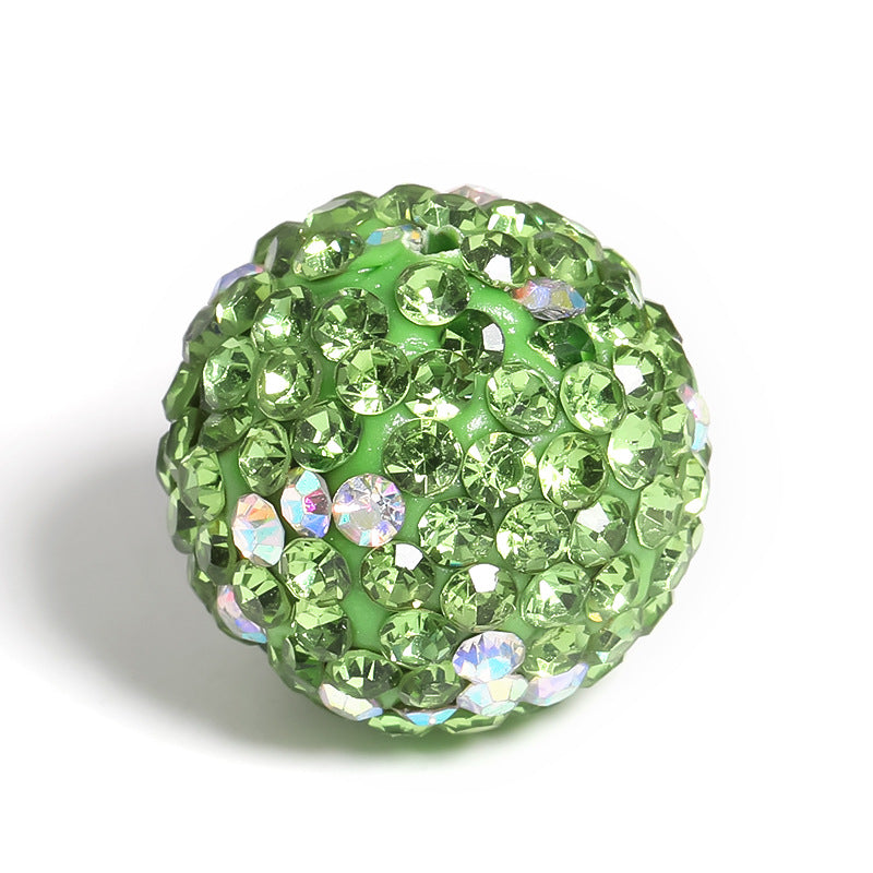 Wholesale 10pcs/pack 16mm Shambhala Clay Drill Ball Colorful Rhinestone Soft Clay Beads