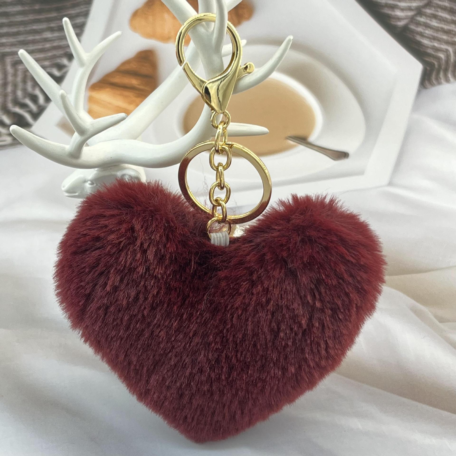 Wholesale Plush Peach heart keychain