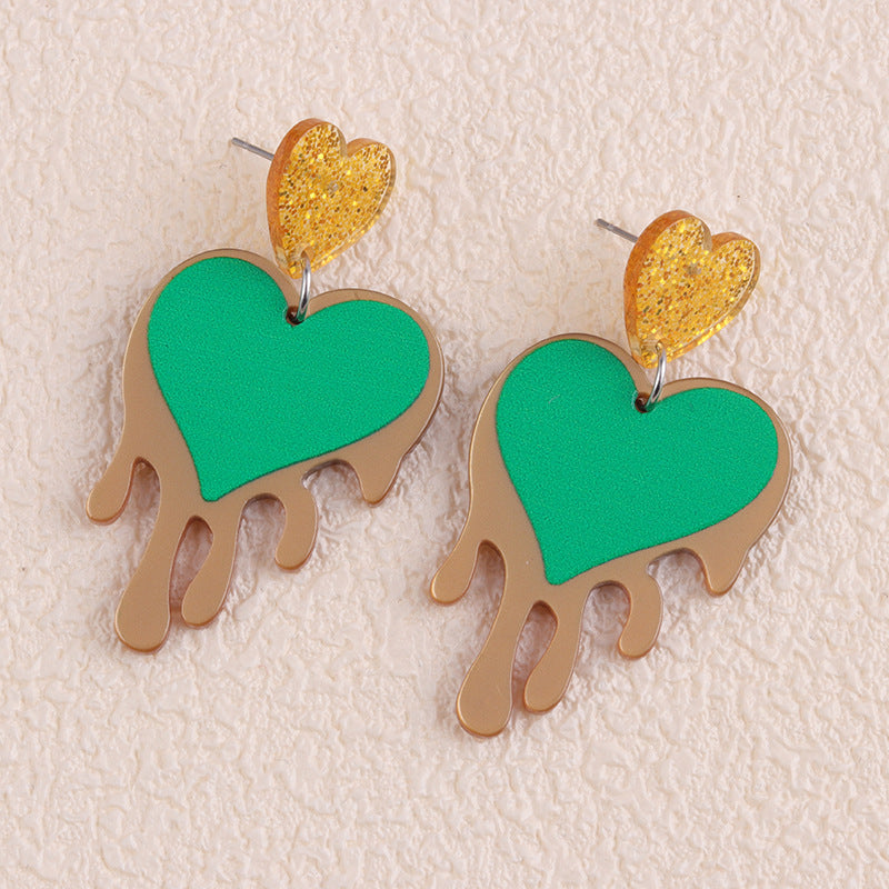 Wholesale Valentine's Day LOVE Letter Acrylic Personality Simple Heart Earrings