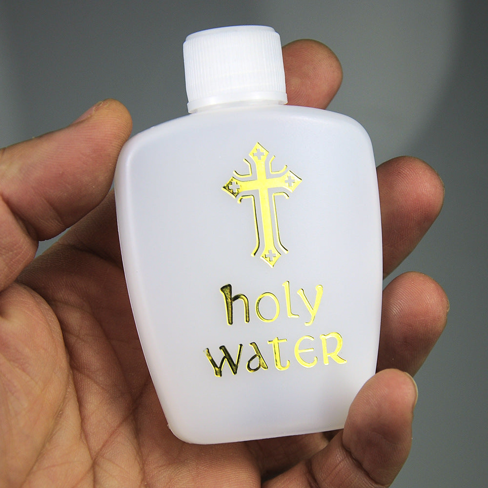 Wholesale Cross Holy Water Bottle Gold Plated Plastic Bottle HolyWater Bottle Baptist Bottle