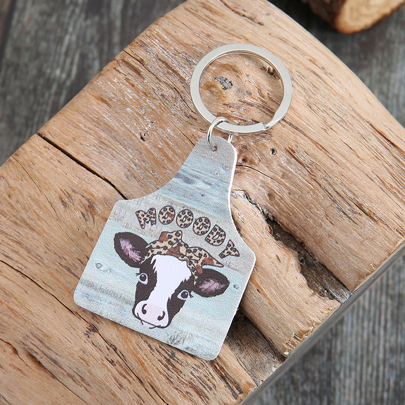 Wholesale Simple Ranch Style Graffiti Car Animal Letter Leather Accessories Keychain