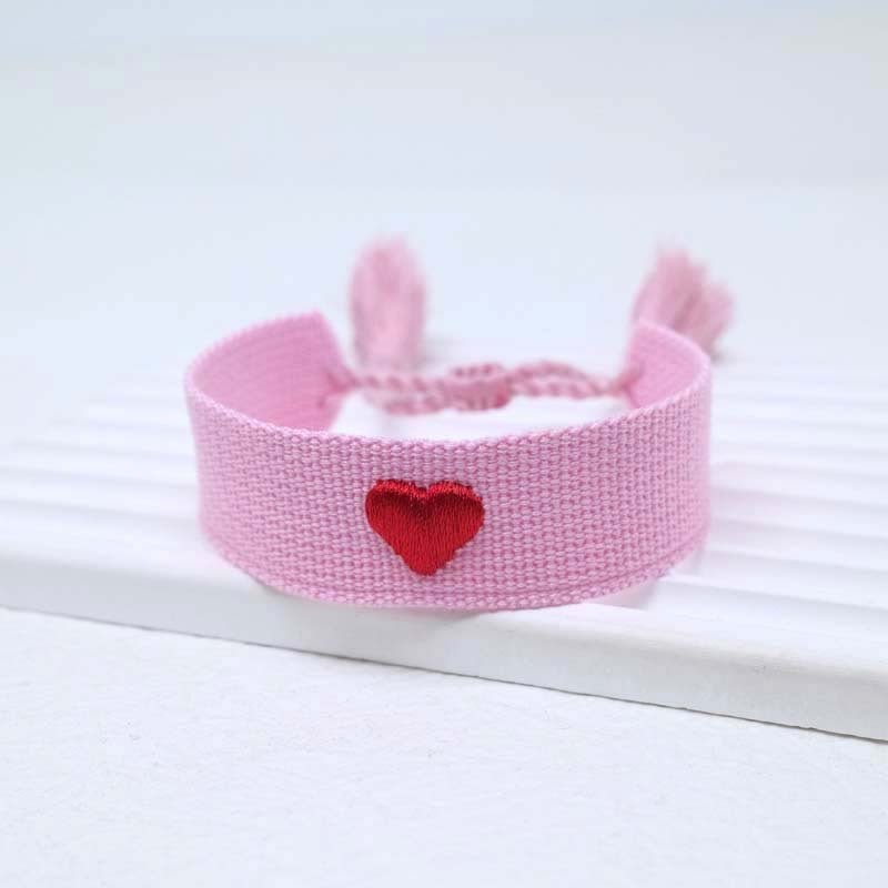Wholesale Cord Logo Letter Love Woven Tassel Bracelet
