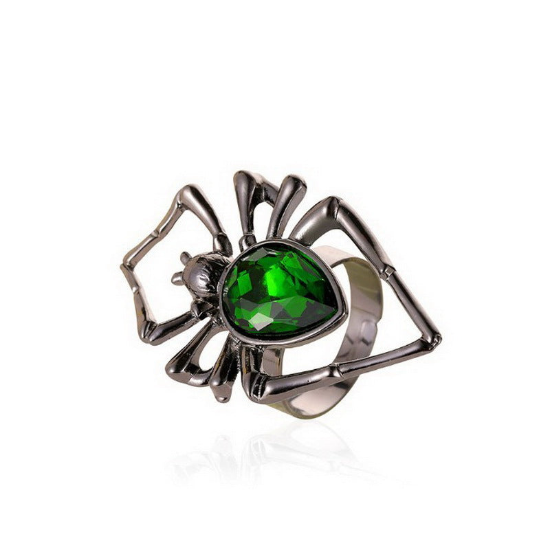 Wholesale Dark Style Halloween Personality Exaggerated Hip-Hop Spider Rings