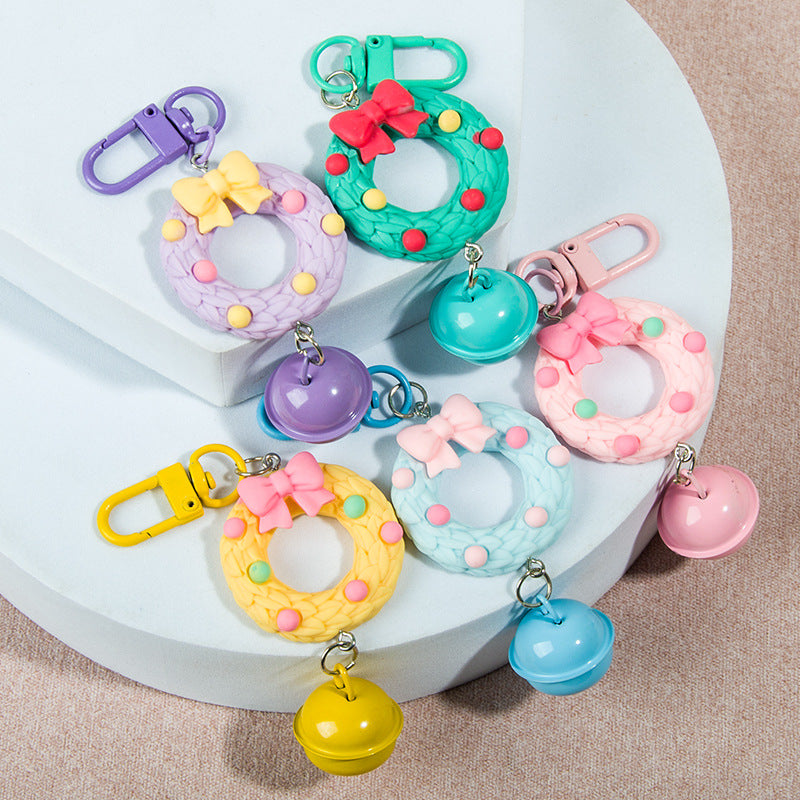 Wholesale Christmas Bell Girl Heart Keychains