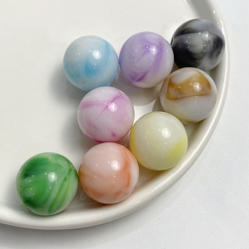 Wholesale 10pcs/pack 16mm two-color smudged plating color round Beads
