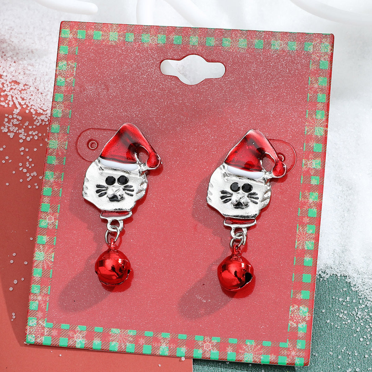Wholesale Christmas Candy Snowman Earrings Diamond Snowflake Earrings