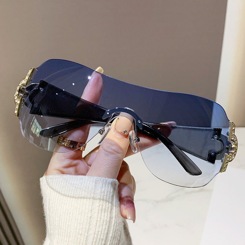 Wholesale Frameless Cutting Edge Diamond PC Sunglasses