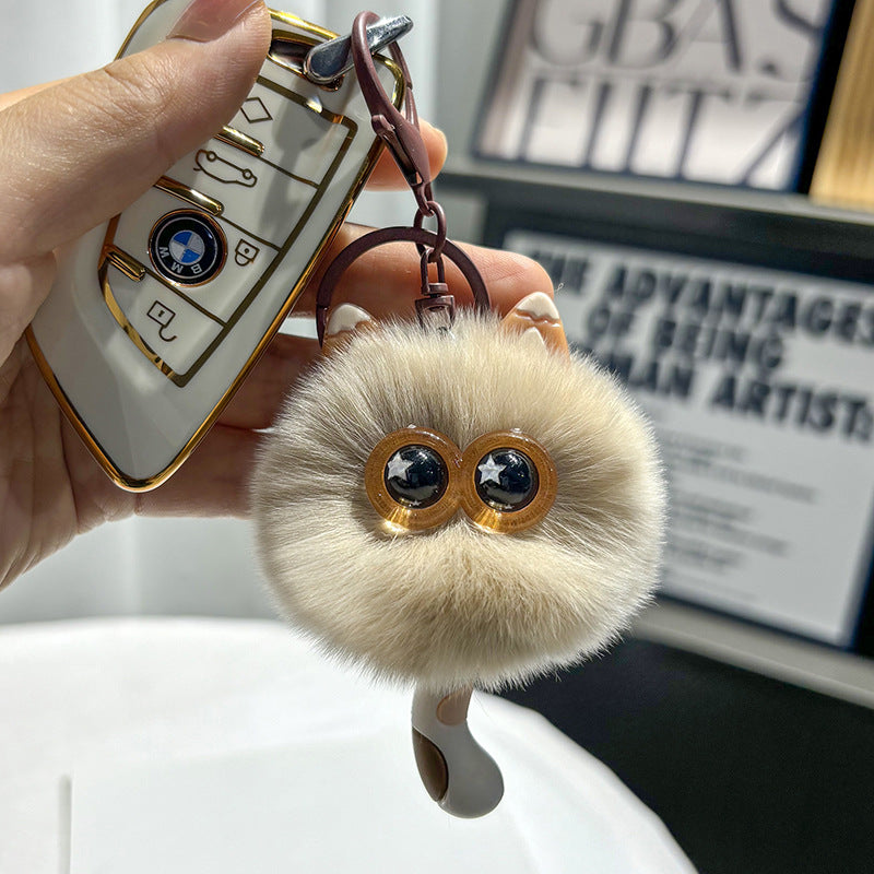 Wholesale Cute kitten fur ball car key chain
