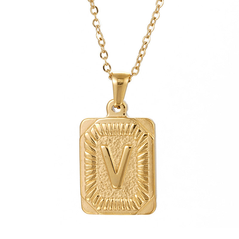 Wholesale Brand Letter Pendant Gold Plated Necklaces