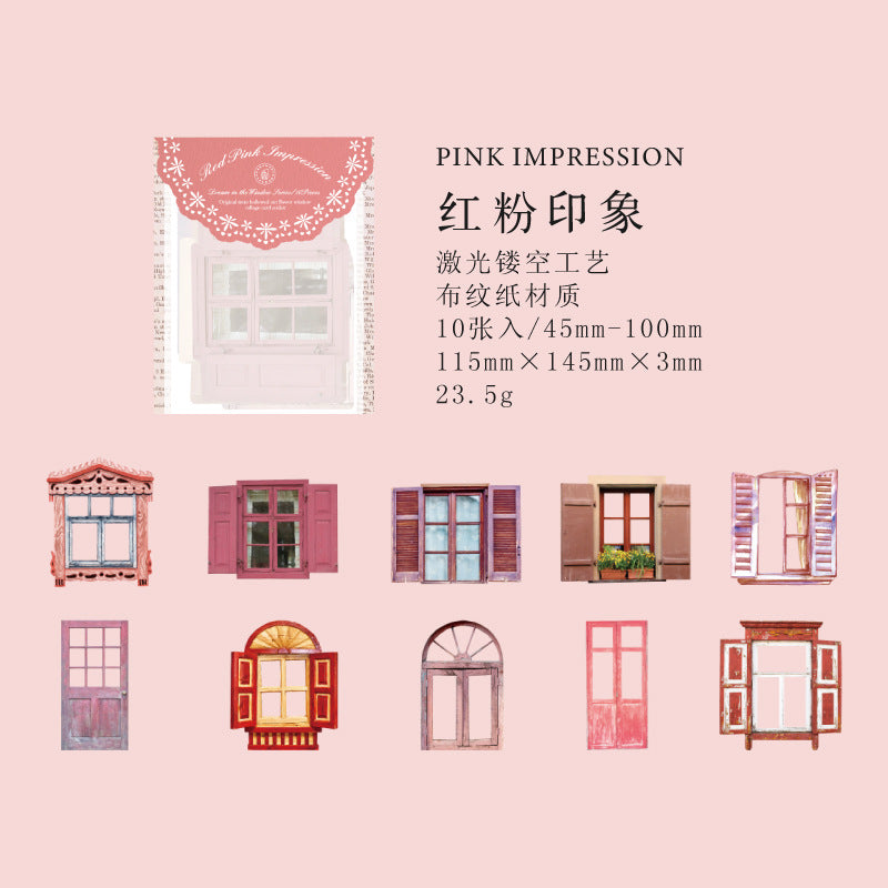 Wholesale Retro Hollow Flower Window Collage Card Sticker Window Dream Series Notebook DIY Material Sticker 6 Types