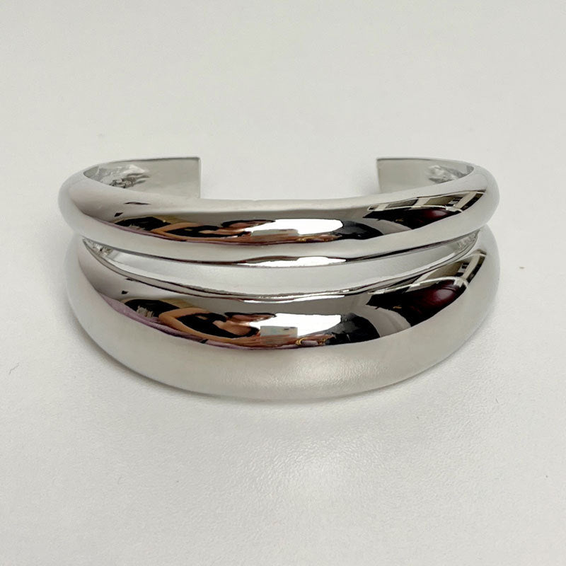 Wholesale Small irregular metal glossy open Bracelet cold style high-end light luxury personality wide version Bracelet