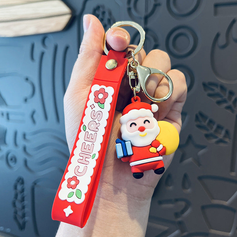 Wholesale Santa Silicone Keychain Christmas Gift