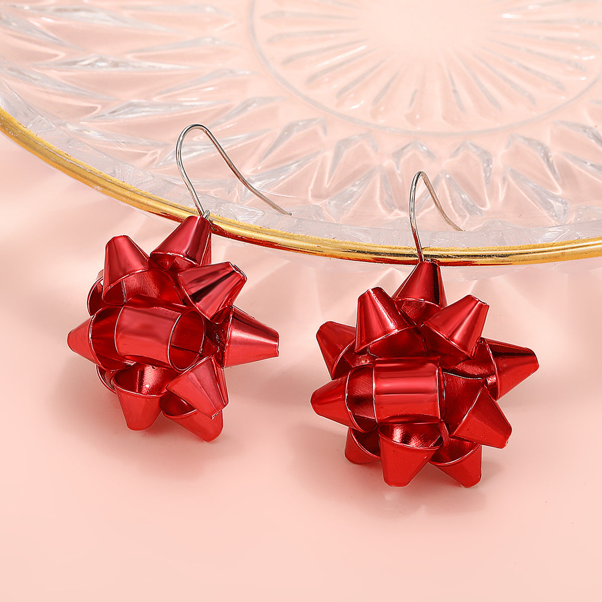 Wholesale Christmas colorful red and green earrings