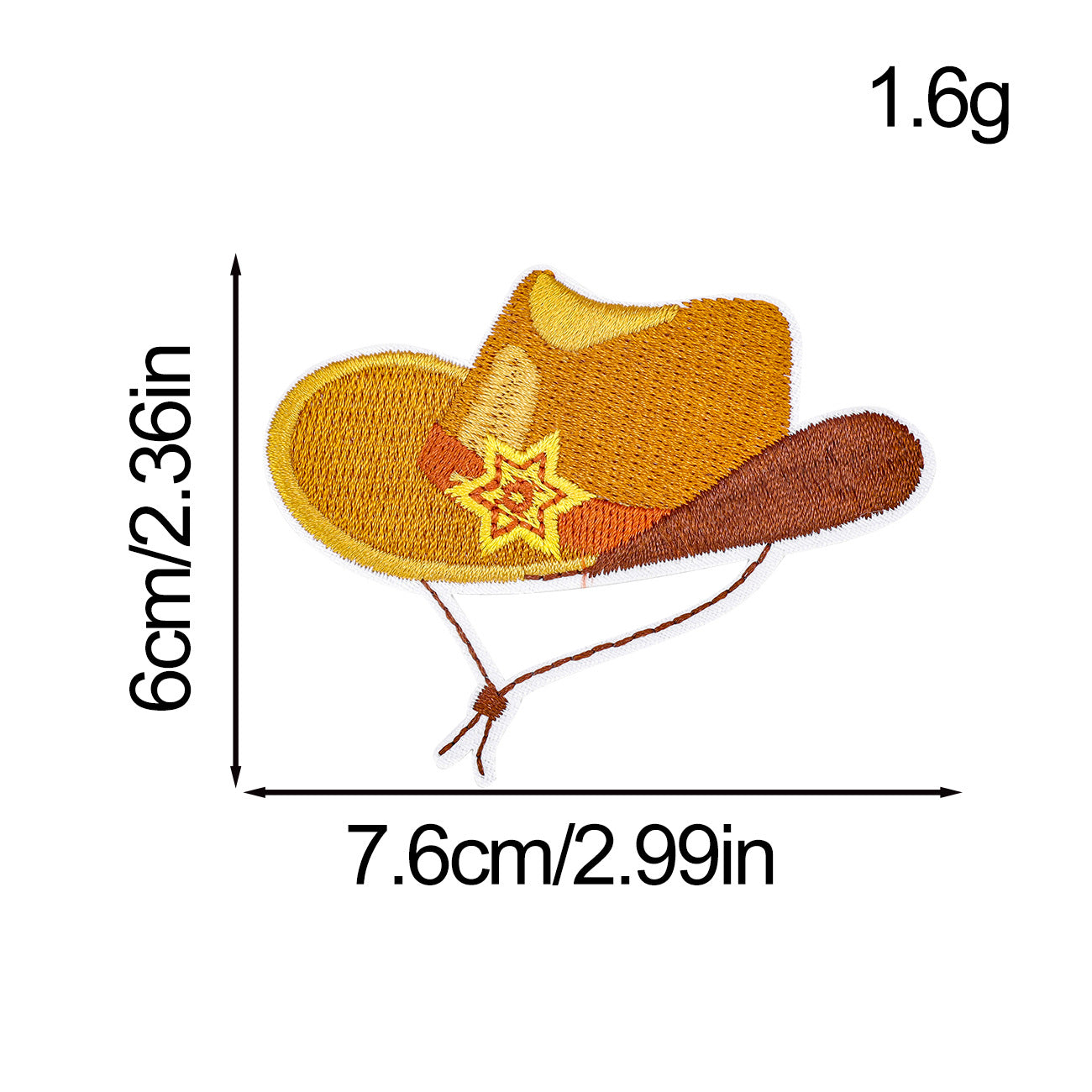 Wholesale Western patch yellow clothing accessories embroidery patch