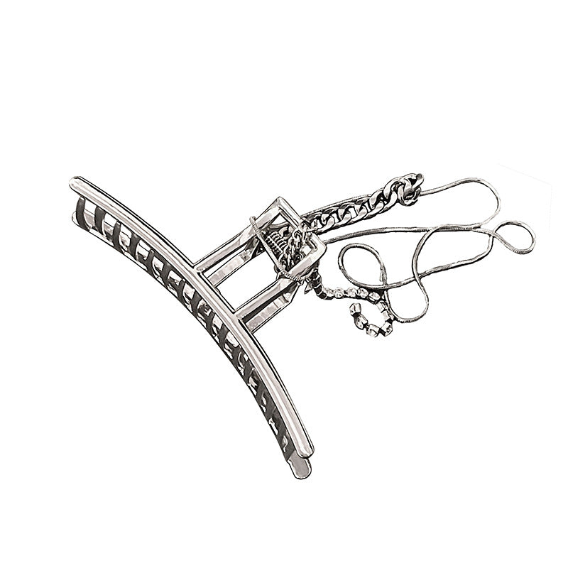 Wholesale personalized hairpin exaggerated shark clip back tassel chain hair accessories