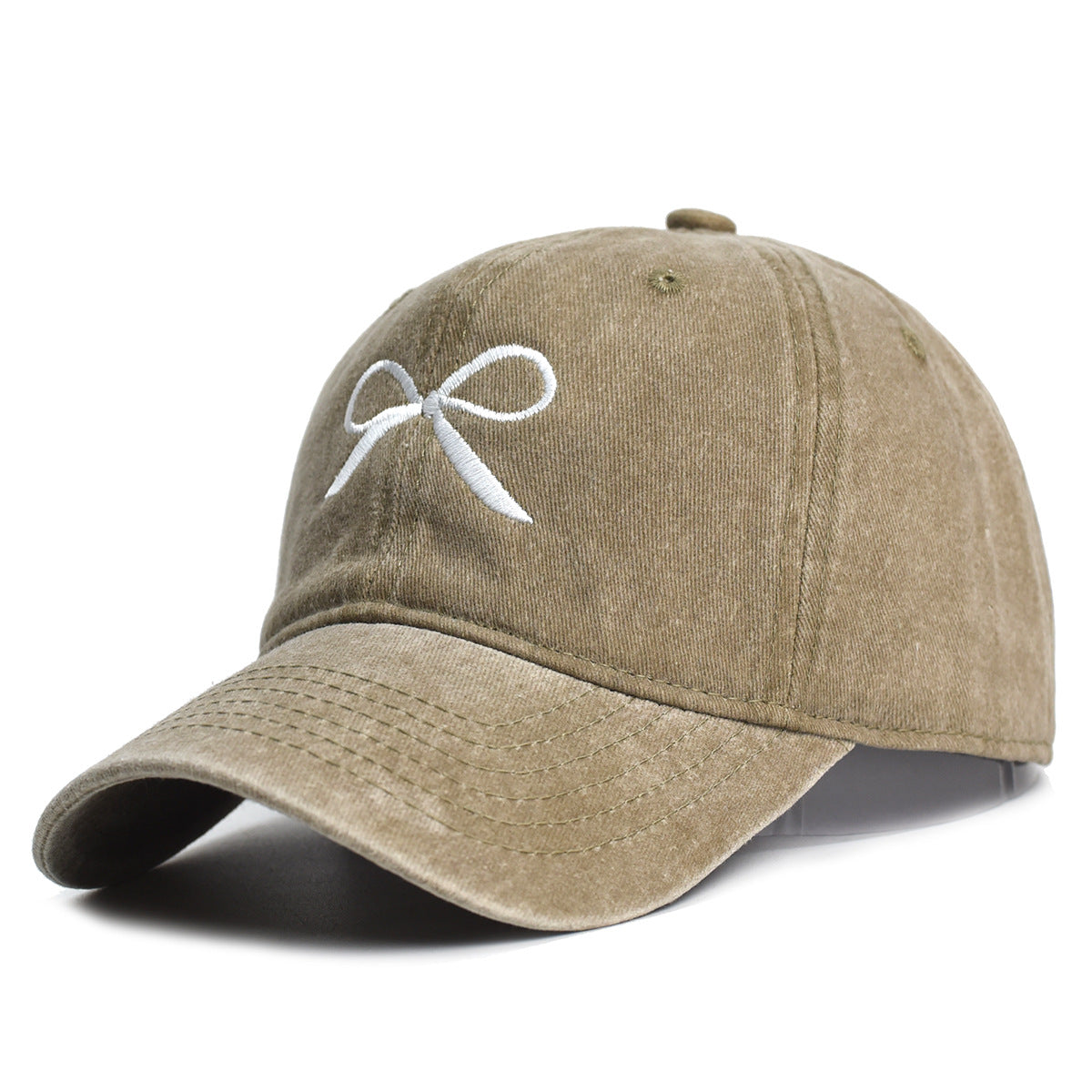 Wholesale Vintage Washed Distressed Bow Embroidered Baseball Cap