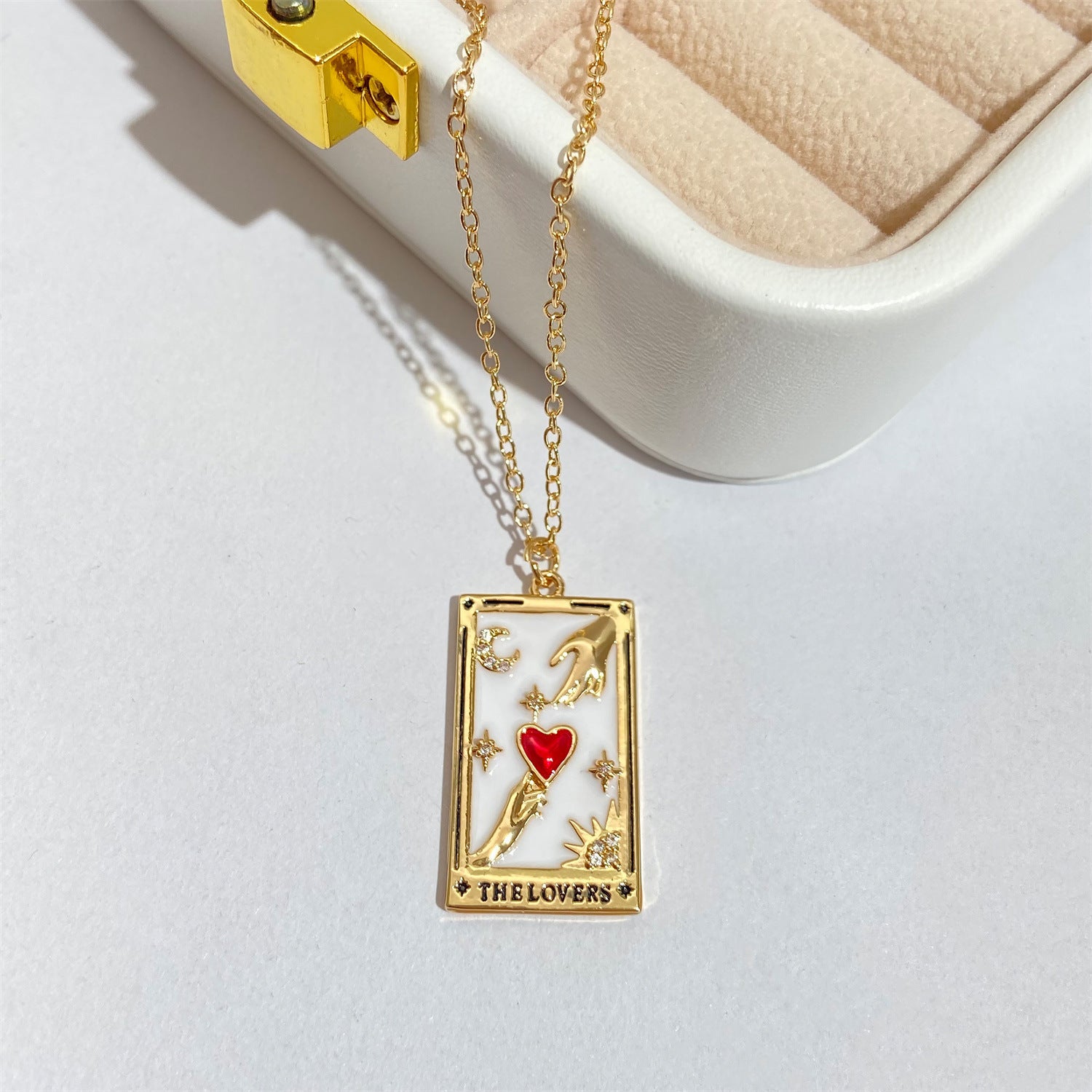 Wholesale TAROT Brand Tarot Necklace with Diamond Drops of Oil Plated with Gold