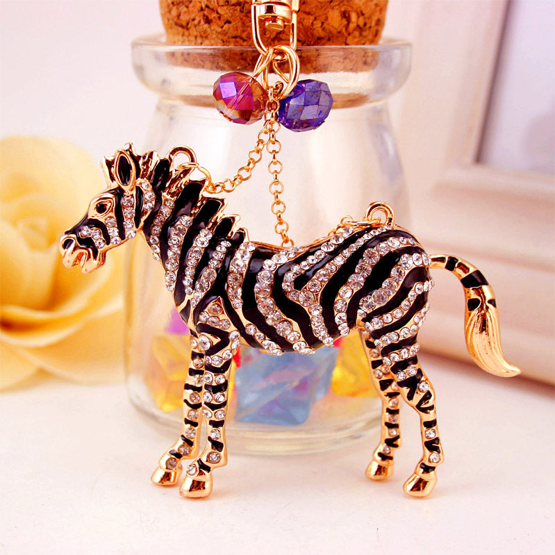 Wholesale Diamond Zebra Zinc Alloy Keychain