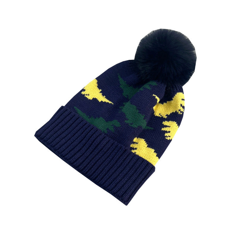 Wholesale Children's Autumn and Winter Cartoon Dinosaur Knitted Wool Hats