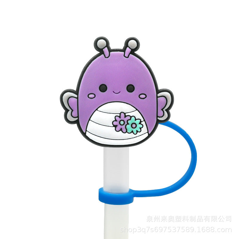Wholesale 20PCS PVC Cute Doll Straw Tube Cap