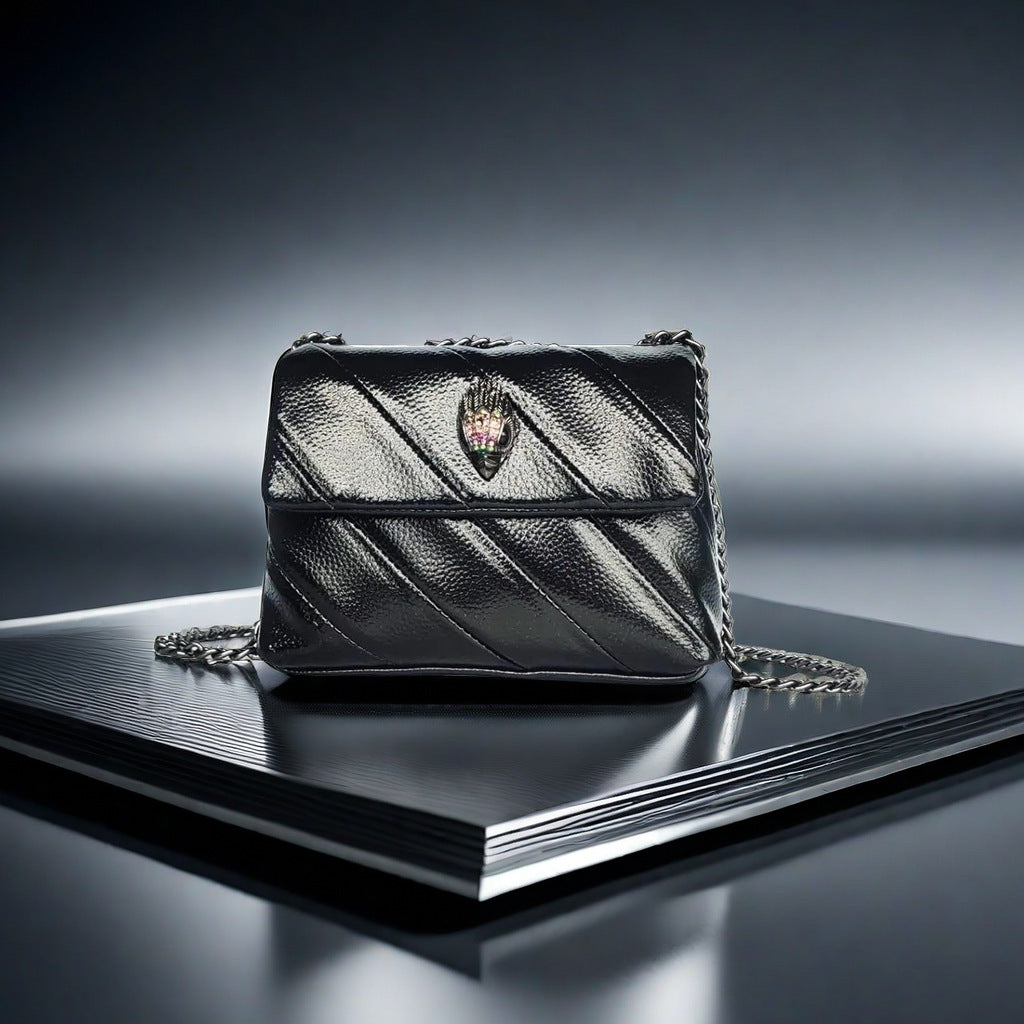 Wholesale Rainbow Contrasting Color Splicing Bag Eagle Bird Head Chain Shoulder Crossbody Bag