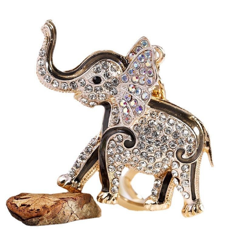 Wholesale Alloy Oil Dripping Diamond Elephant Keychain