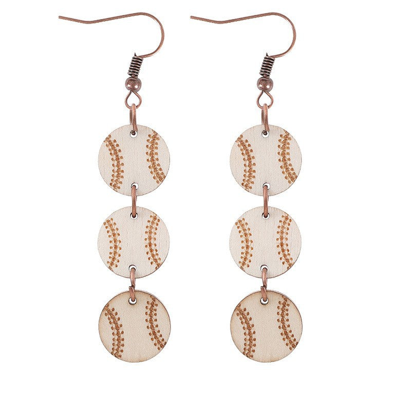 Wholesale Vintage Western Wood Print Leopard Leaf Pattern Earrings