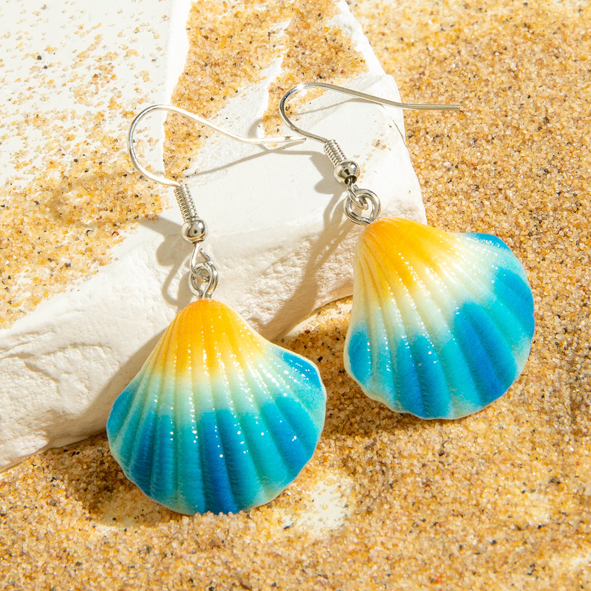 Wholesale Bohemian Resin Shellfish Starfish Holiday Style Ocean Series Earrings