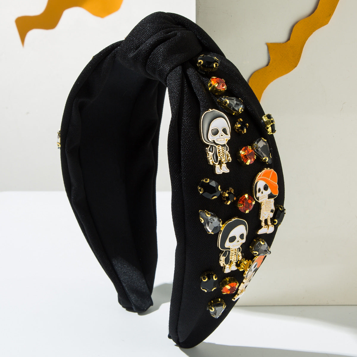 Wholesale New Halloween Fabric Diamond-encrusted Pumpkin Ghost Accessory Headband