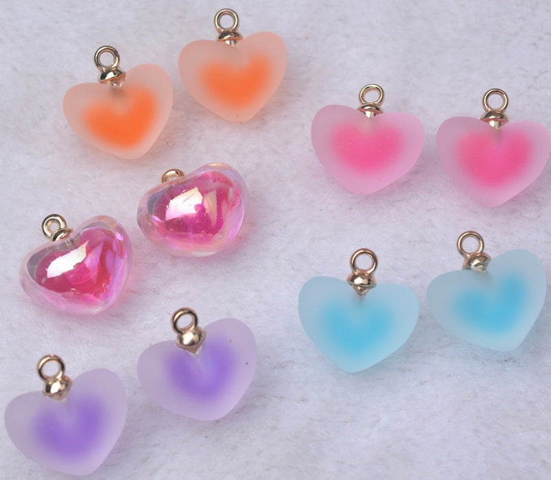 Wholesale 20pcs Alloy Glass Acrylic Small Ball Pendant DIY Handmade Jewelry Bulk Accessories Earring Accessories Key Case Pendant