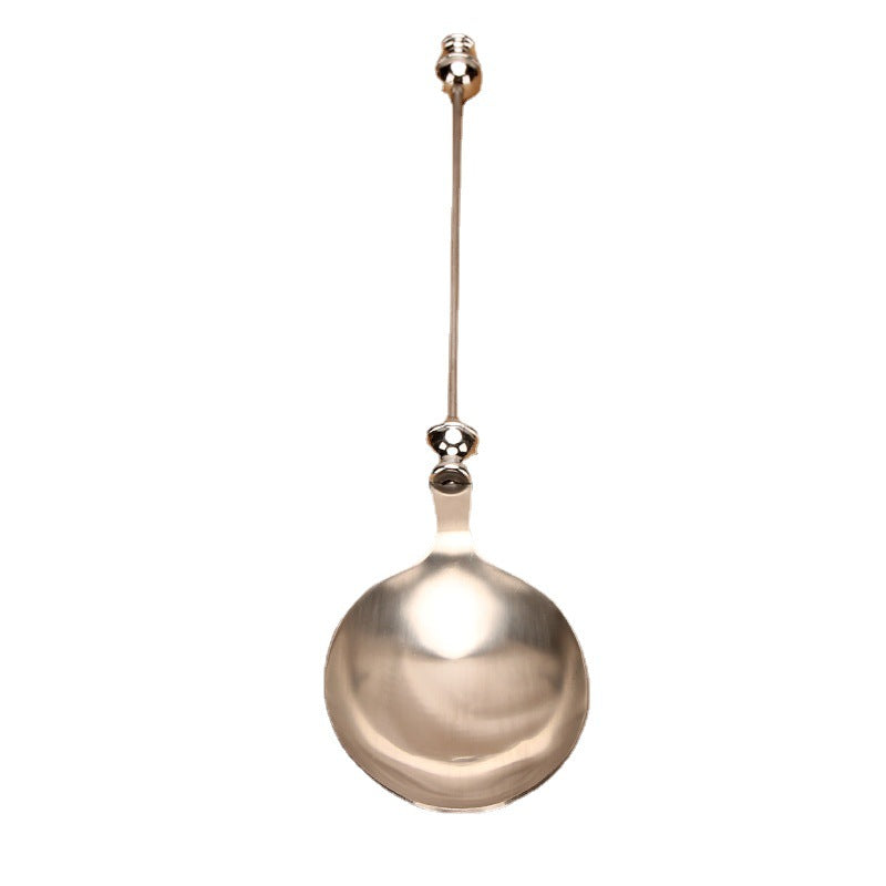 Wholesale Beadable Utensils DIY Stainless Steel Salad Spoon Fruit Western Food Large Fork Spoon Tableware