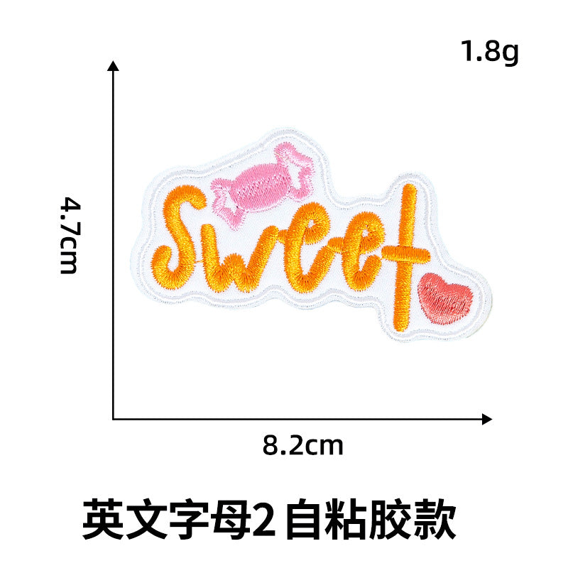 Wholesale English alphabet embroidery clothing embroidery patch