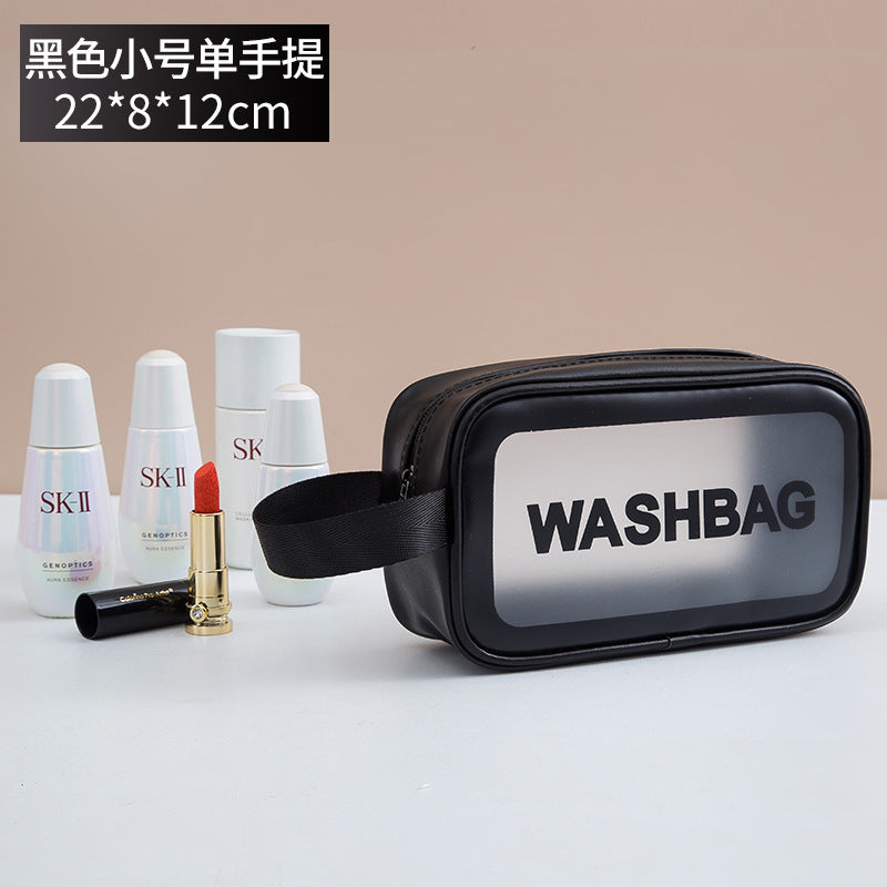 Wholesale Frosted Pu Waterproof Portable Storage Large Capacity Swimming Bag Transparent Cosmetics Pvc Wash Bag