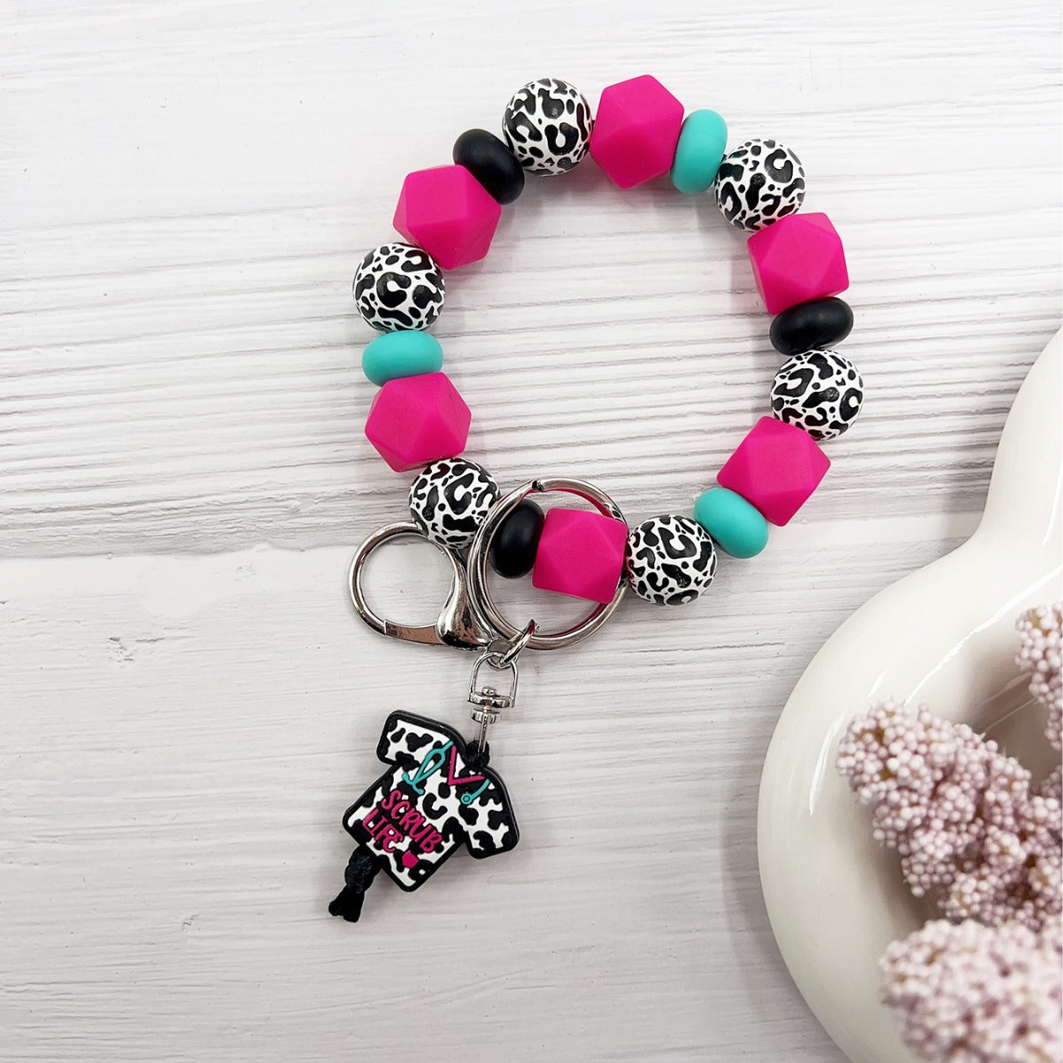 Wholesale Cartoon Silicone Nurses'  Clothing Keychain Creative  Pendant Bracelet Key Ring