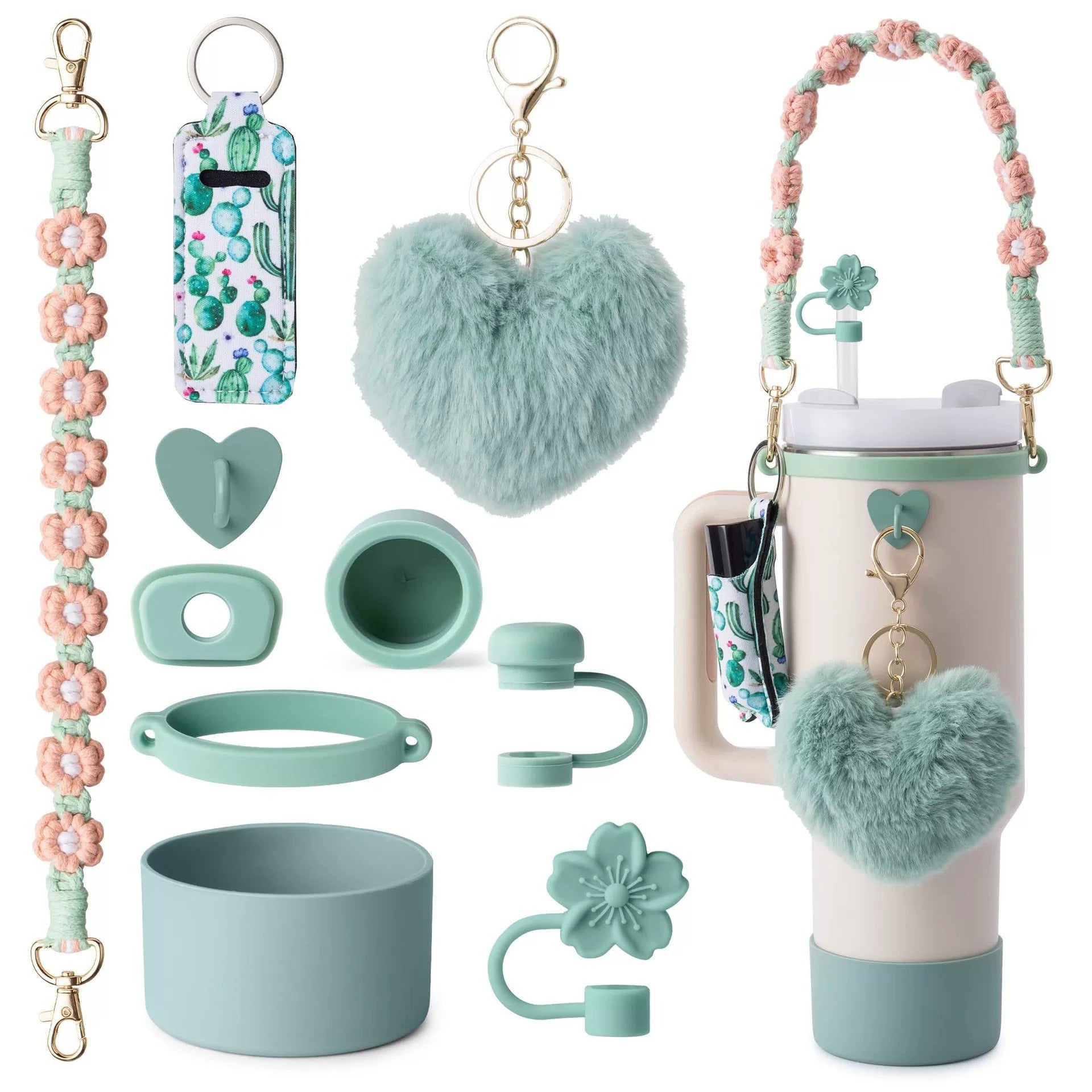 Wholesale Cup set with love plush pendant and leak-proof stopper