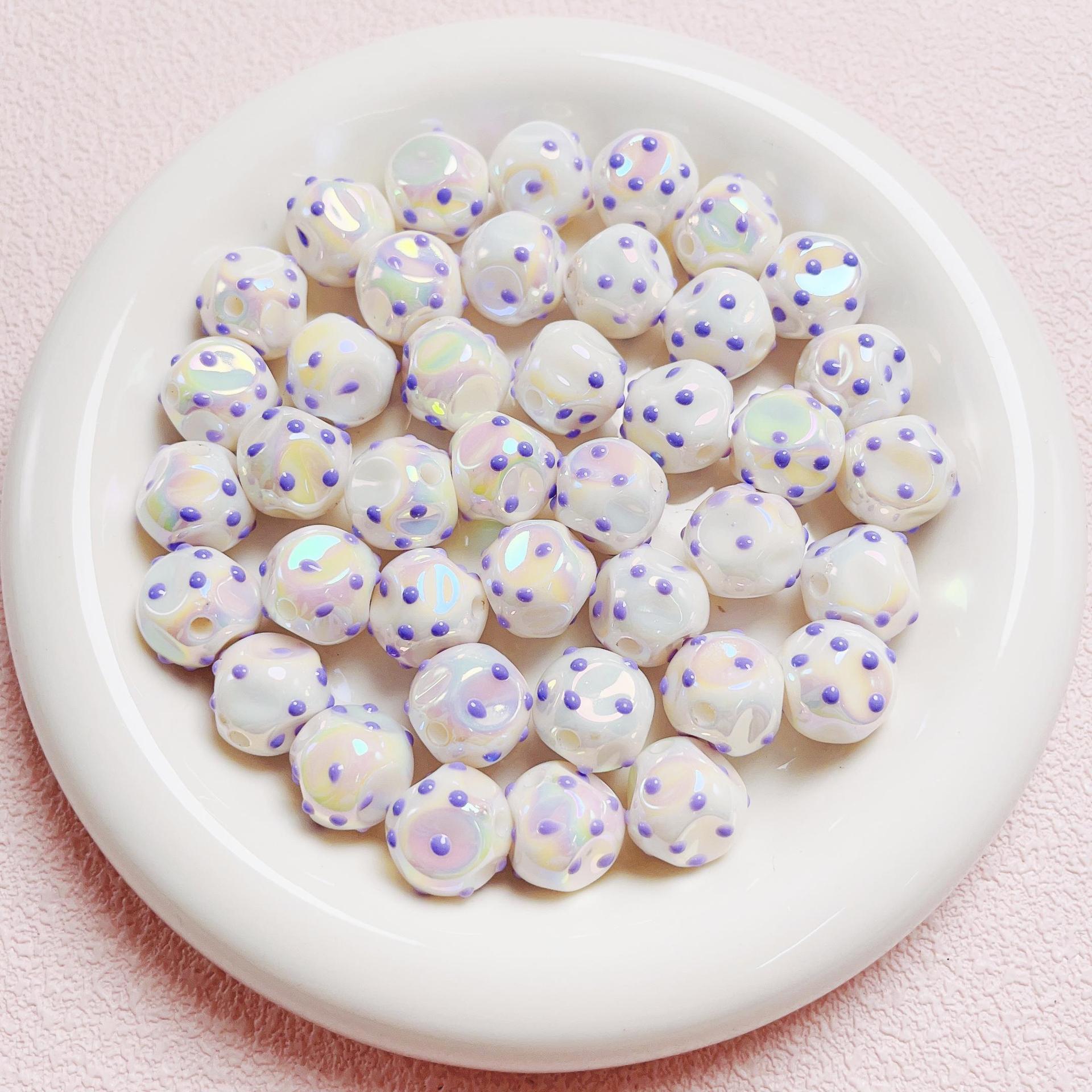 Wholesale 16mm 10pcs UV Plated Acrylic Beads
