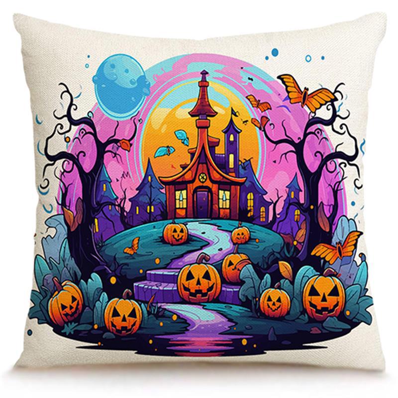 Wholesale Skull Pumpkin Linen Halloween Party Living Room Decoration Pillowcase