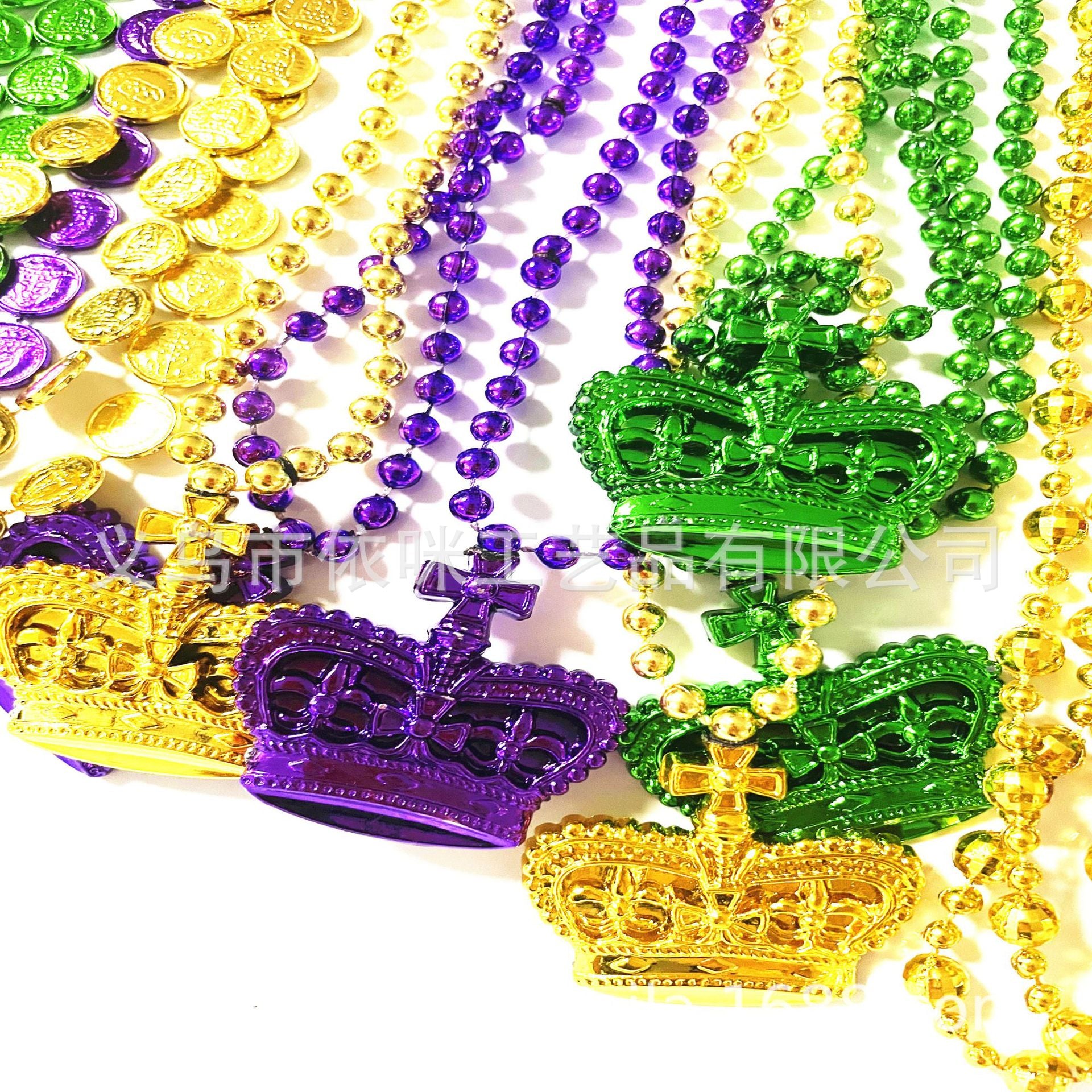 Wholesale 5PCS Mardi Gras Carnival Plastic Bead Necklace