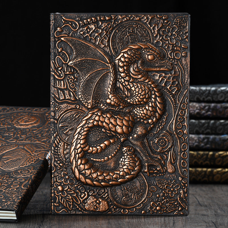 Wholesale PU Dinosaur Retro Relief Notebook A5 Relief Three-dimensional Hand Ledger