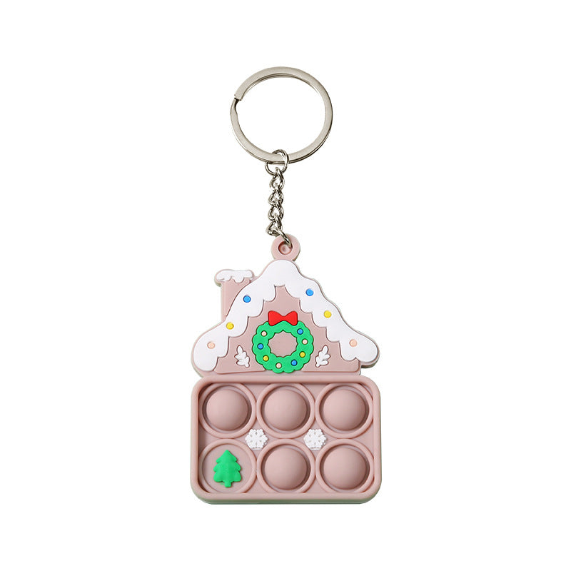 Wholesale New Bubble Music Christmas Unzip Silicone Keychain