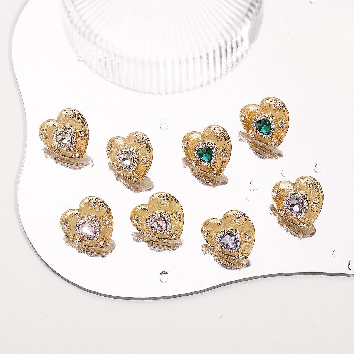 Wholesale Heart-shaped Lava Texture Zircon Necklace
