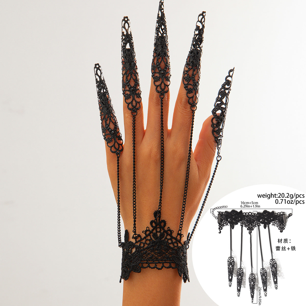 Wholesale Gothic  mitten tapered tassel nail bracelet
