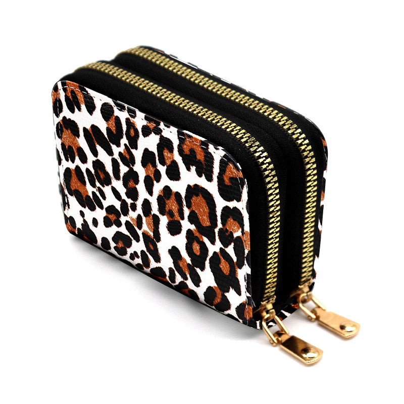 Wholesale Double Zipper Card Holder Coin Purse Wallets