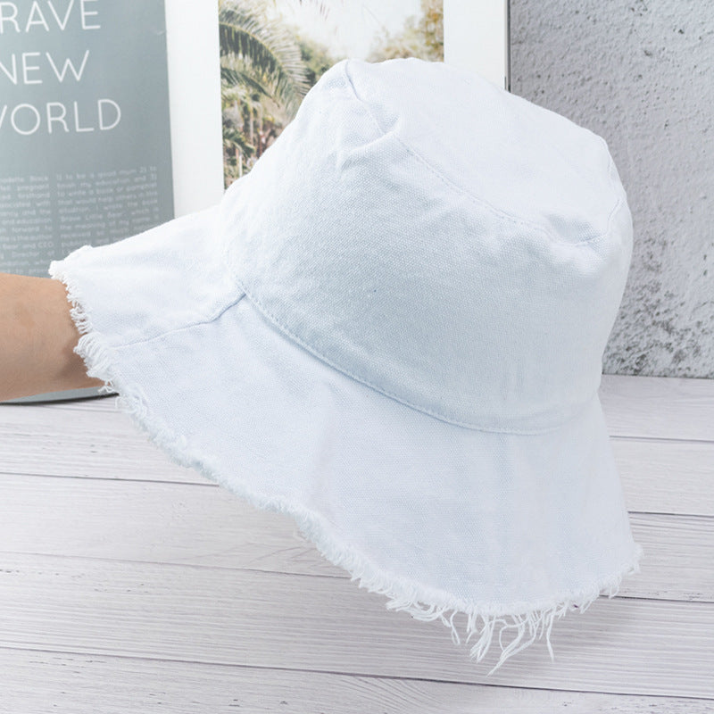 Wholesale Vintage Raw Edge Sunshade Bucket Hat