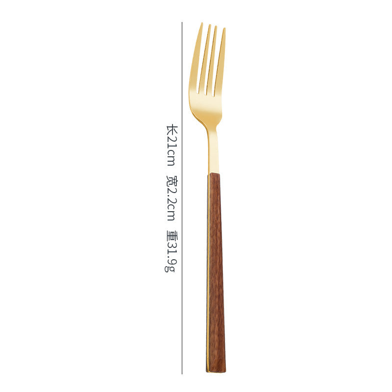 Wholesale 430 Stainless Steel Imitation Wood Grain Clip Handle Knife and Fork Spoon