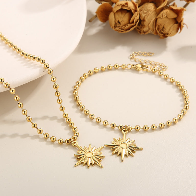 Wholesale Octagram Ladies Suits Gold Plated Necklaces