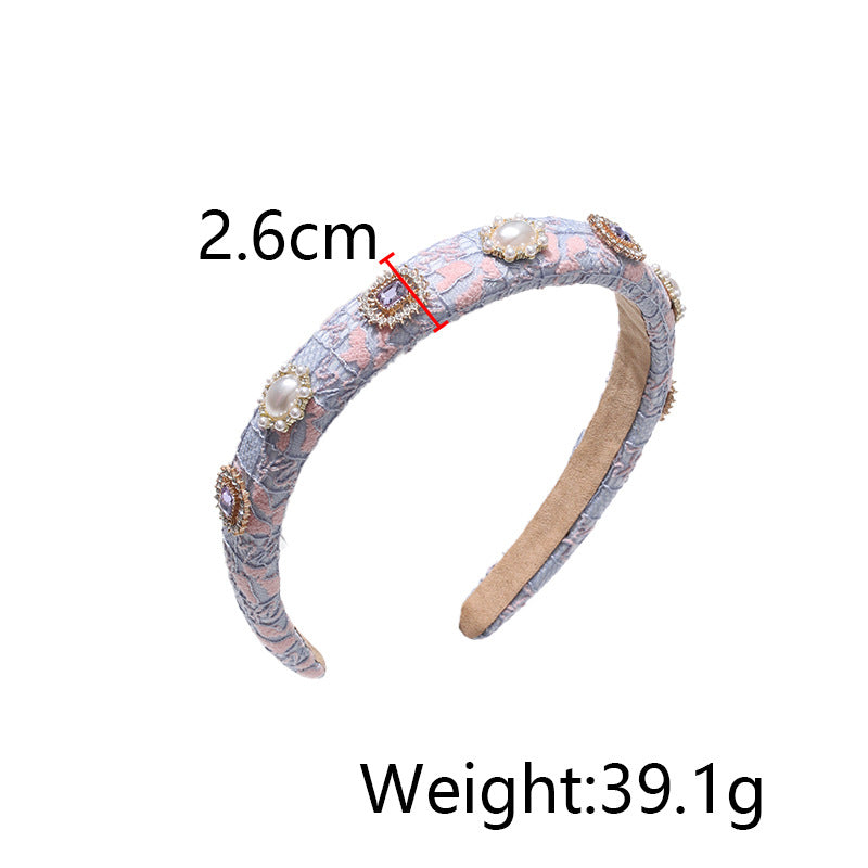 Wholesale Hair Art Diamond-encrusted Small Fragrant Fine-edged Pearl Headband
