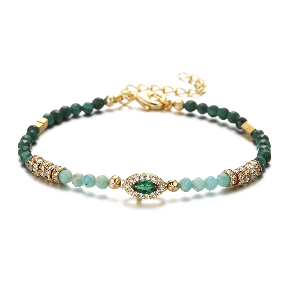 Wholesale Gemstone Overlay Colorful Natural Stone Bracelet