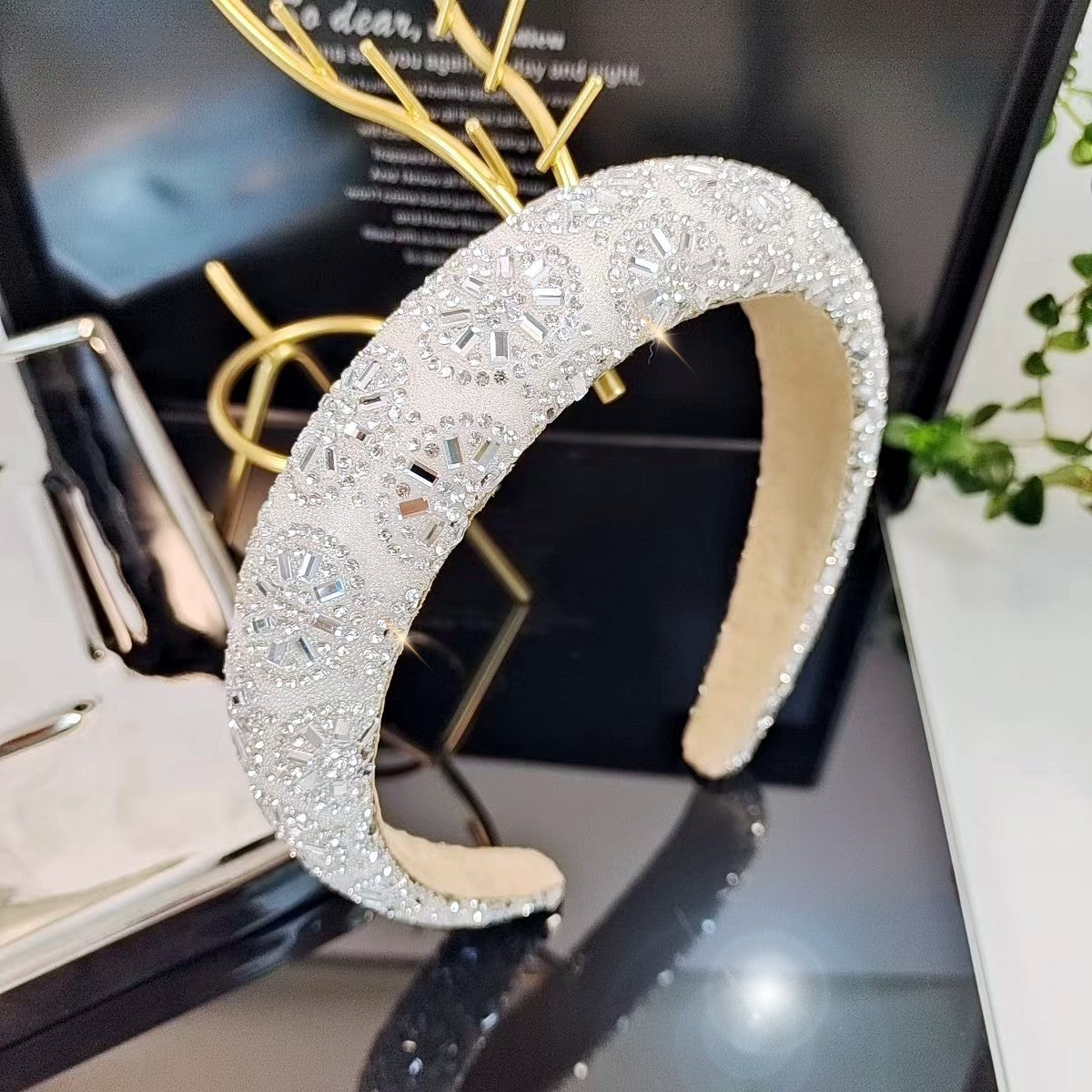 Wholesale Heavy Industries Shining Crystal High Headtop Light Luxury Fashion Versatile High End Headband