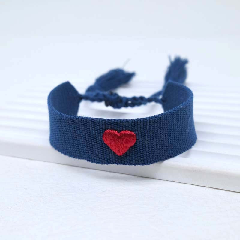 Wholesale Cord Logo Letter Love Woven Tassel Bracelet